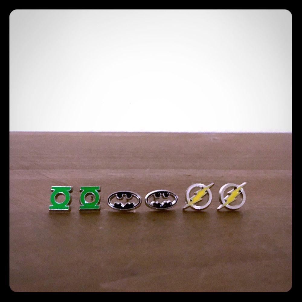 3 Pairs of DC Comics Earrings
